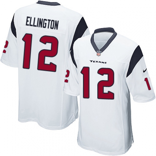 Men's Nike Houston Texans 12 Bruce Ellington Game White NFL Jersey