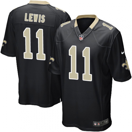 Men's Nike New Orleans Saints 11 Tommylee Lewis Game Black Team Color NFL Jersey