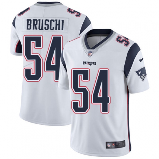 Men's Nike New England Patriots 54 Tedy Bruschi White Vapor Untouchable Limited Player NFL Jersey