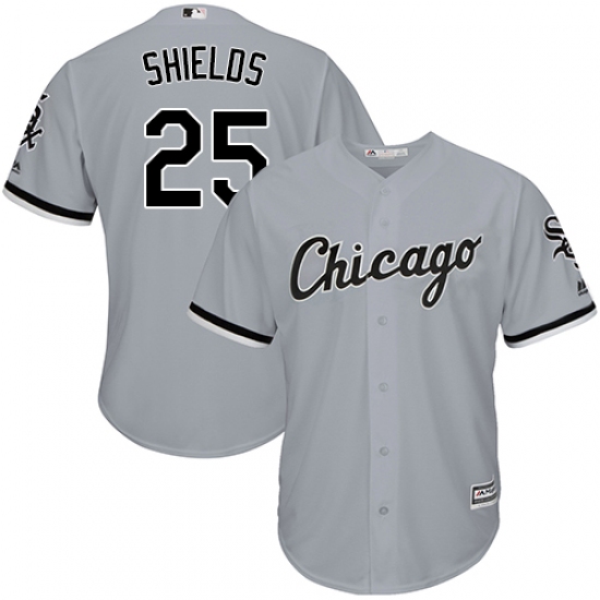 Men's Majestic Chicago White Sox 33 James Shields Replica Grey Road Cool Base MLB Jersey