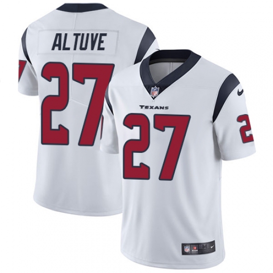 Men's Nike Houston Texans 27 Jose Altuve Limited White Vapor Untouchable NFL Jersey
