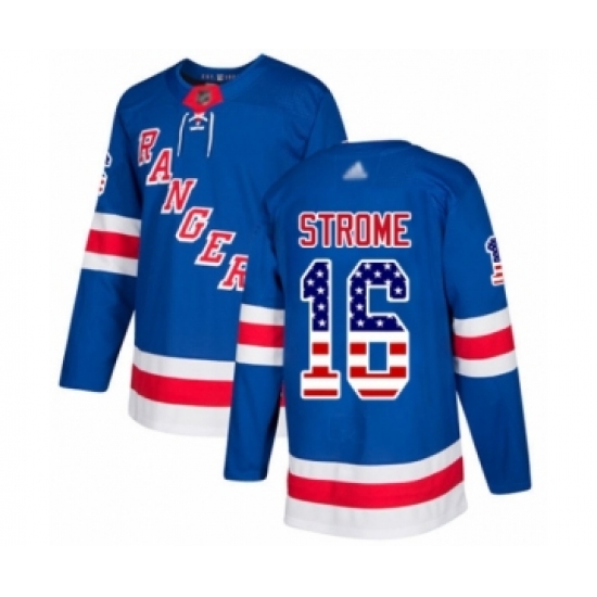 Youth New York Rangers 16 Ryan Strome Authentic Royal Blue USA Flag Fashion Hockey Jersey