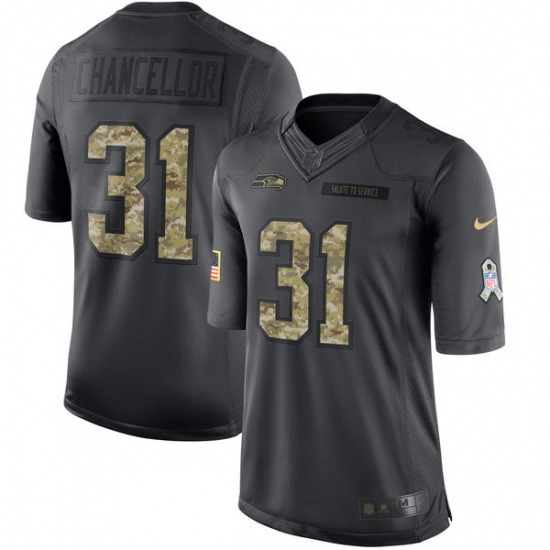 Men's Nike Seattle Seahawks 31 Kam Chancellor Limited Black 2016 Salute to Service NFL Jersey