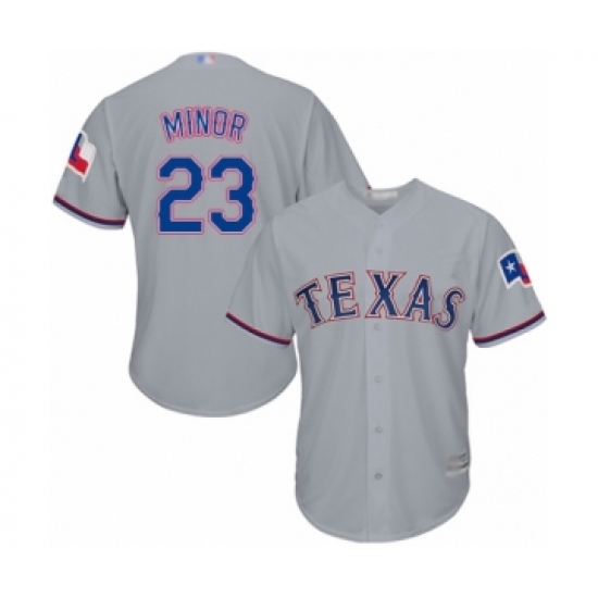 Youth Texas Rangers 23 Mike Minor Authentic Grey Road Cool Base Baseball Jersey