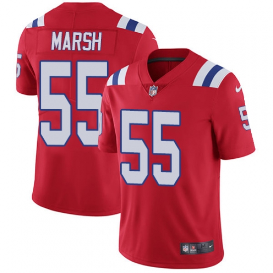 Men's Nike New England Patriots 55 Cassius Marsh Red Alternate Vapor Untouchable Limited Player NFL Jersey