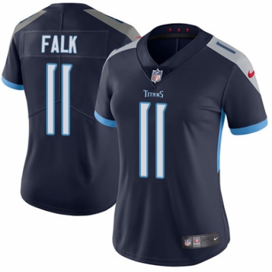 Women's Nike Tennessee Titans 11 Luke Falk Navy Blue Team Color Vapor Untouchable Elite Player NFL Jersey