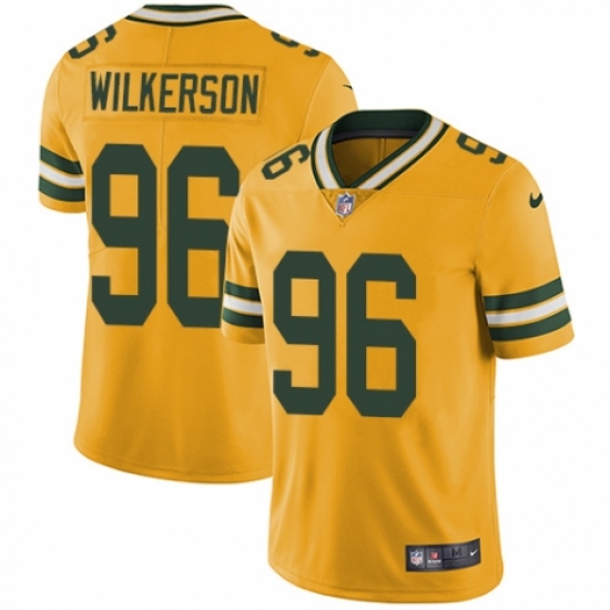 Men's Nike Green Bay Packers 96 Muhammad Wilkerson Elite Gold Rush Vapor Untouchable NFL Jersey
