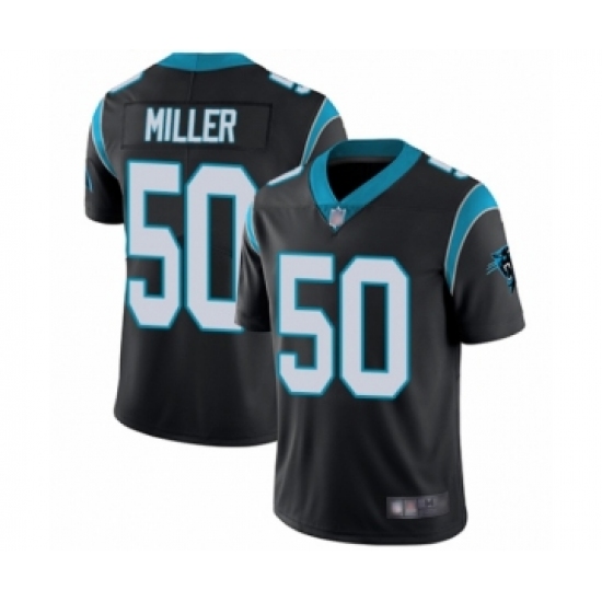 Men's Carolina Panthers 50 Christian Miller Black Team Color Vapor Untouchable Limited Player Football Jersey