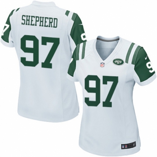 Women's Nike New York Jets 97 Nathan Shepherd Game White NFL Jersey