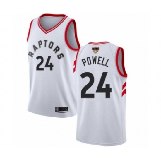 Women's Toronto Raptors 24 Norman Powell Swingman White 2019 Basketball Finals Bound Jersey - Association Edition