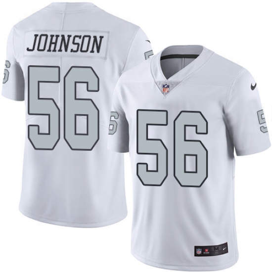 Men's Nike Oakland Raiders 56 Derrick Johnson Limited White Rush Vapor Untouchable NFL Jersey
