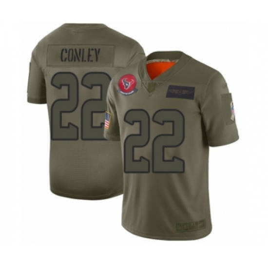 Men's Houston Texans 22 Gareon Conley Limited Olive 2019 Salute to Service Football Jersey