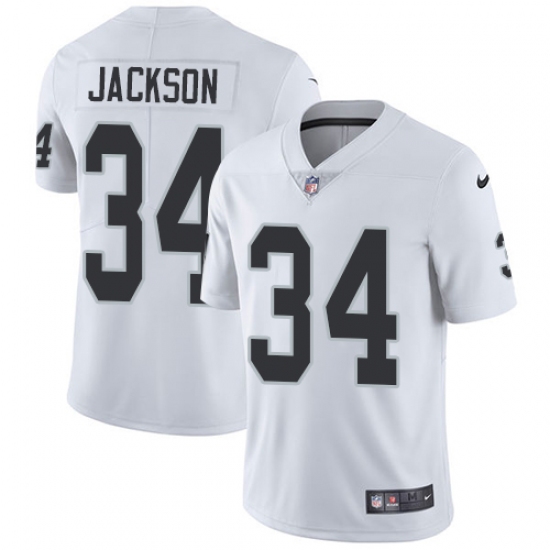 Men's Nike Oakland Raiders 34 Bo Jackson White Vapor Untouchable Limited Player NFL Jersey