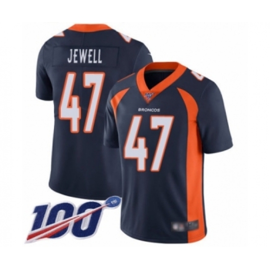 Men's Denver Broncos 47 Josey Jewell Navy Blue Alternate Vapor Untouchable Limited Player 100th Season Football Jersey
