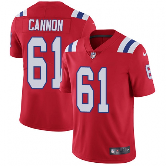 Youth Nike New England Patriots 61 Marcus Cannon Red Alternate Vapor Untouchable Limited Player NFL Jersey