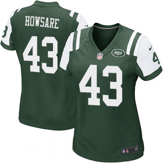 Women's Nike New York Jets 43 Julian Howsare Game Green Team Color NFL Jersey