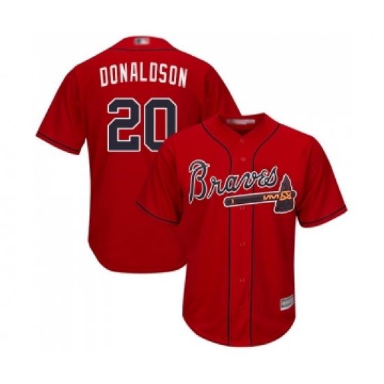Men's Atlanta Braves 20 Josh Donaldson Replica Red Alternate Cool Base Baseball Jersey