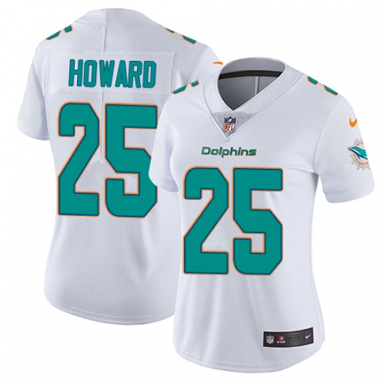 Women's Nike Miami Dolphins 25 Xavien Howard Elite White NFL Jersey