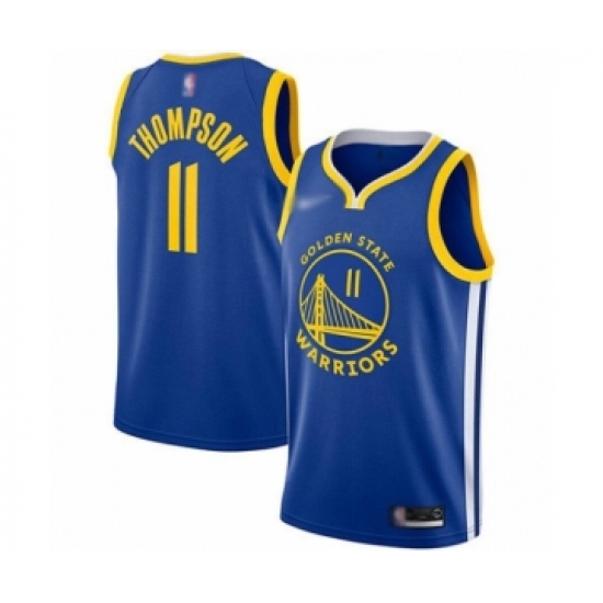 Youth Golden State Warriors 11 Klay Thompson Swingman Royal Finished Basketball Jersey - Icon Edition
