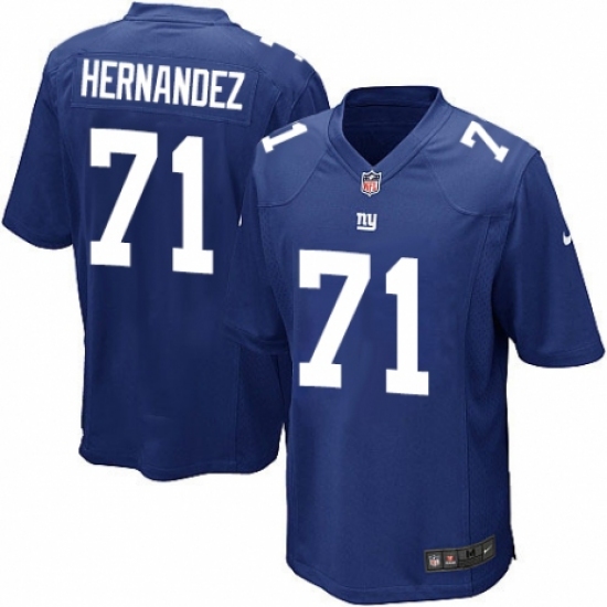 Men's Nike New York Giants 71 Will Hernandez Game Royal Blue Team Color NFL Jersey