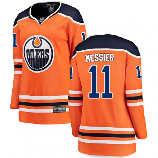 Women's Edmonton Oilers 11 Mark Messier Fanatics Branded Orange Home Breakaway NHL Jersey