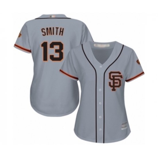Women's San Francisco Giants 13 Will Smith Authentic Grey Road 2 Cool Base Baseball Jersey