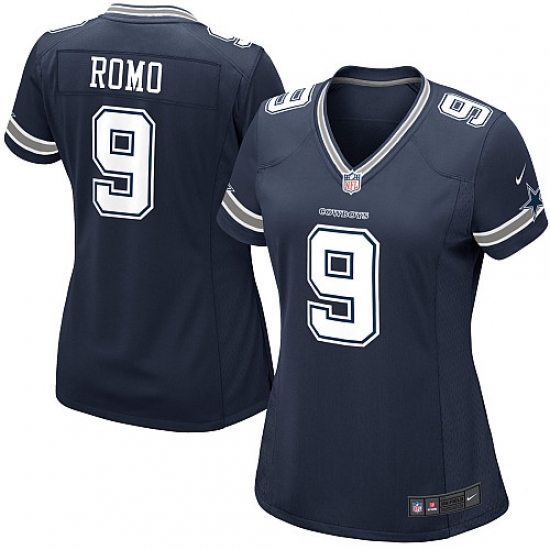 Women's Nike Dallas Cowboys 9 Tony Romo Game Navy Blue Team Color NFL Jersey