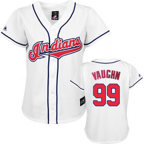 Women's Majestic Cleveland Indians 99 Ricky Vaughn Replica White MLB Jersey