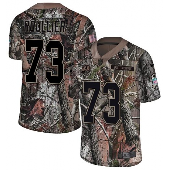Youth Nike Washington Redskins 73 Chase Roullier Limited Camo Rush Realtree NFL Jersey