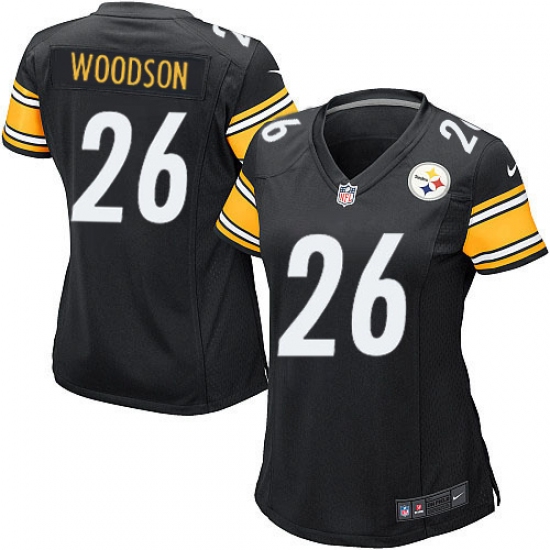Women's Nike Pittsburgh Steelers 26 Rod Woodson Game Black Team Color NFL Jersey