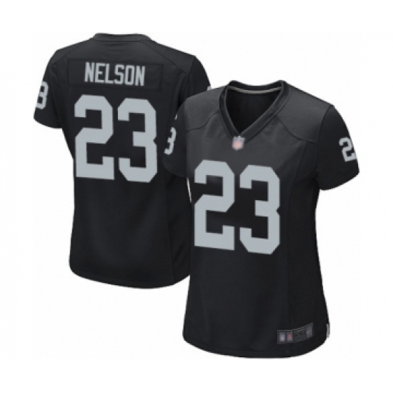 Women's Oakland Raiders 23 Nick Nelson Game Black Team Color Football Jersey
