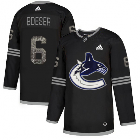 Men's Adidas Vancouver Canucks 6 Brock Boeser Black Authentic Classic Stitched NHL Jersey