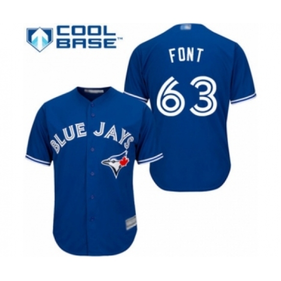 Youth Toronto Blue Jays 63 Wilmer Font Authentic Blue Alternate Baseball Player Jersey