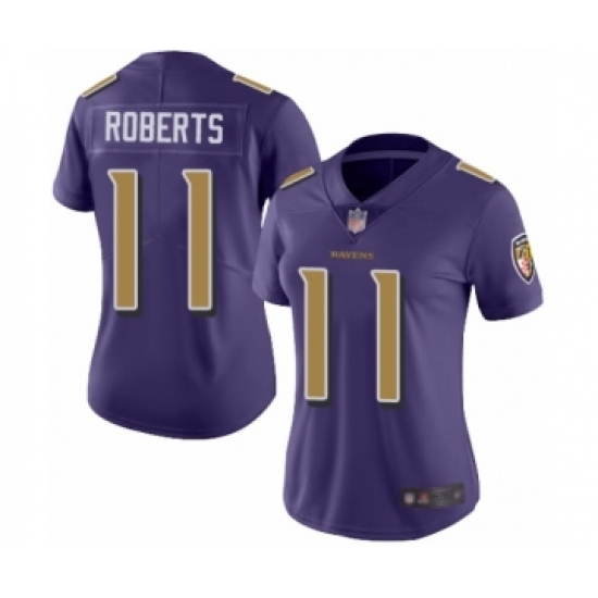 Women's Baltimore Ravens 11 Seth Roberts Limited Purple Rush Vapor Untouchable Football Jersey