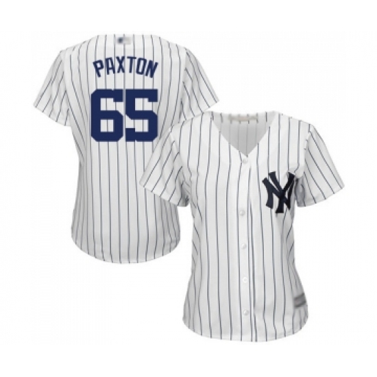 Women's New York Yankees 65 James Paxton Authentic White Home Baseball Jersey