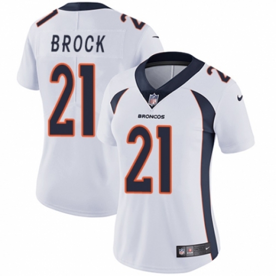 Women's Nike Denver Broncos 21 Tramaine Brock White Vapor Untouchable Elite Player NFL Jersey