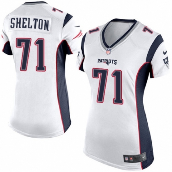 Women's Nike New England Patriots 71 Danny Shelton Game White NFL Jersey
