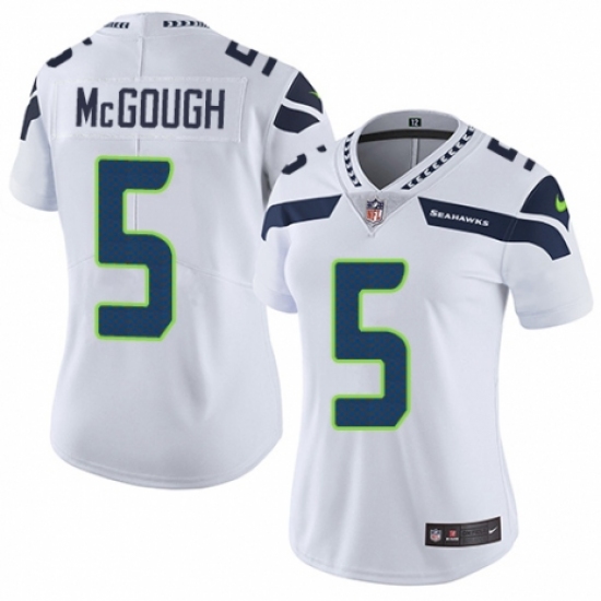 Women's Nike Seattle Seahawks 5 Alex McGough White Vapor Untouchable Limited Player NFL Jersey