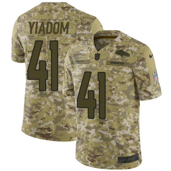 Youth Nike Denver Broncos 41 Isaac Yiadom Limited Camo 2018 Salute to Service NFL Jersey