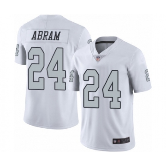 Men's Oakland Raiders 24 Johnathan Abram Limited White Rush Vapor Untouchable Football Jersey