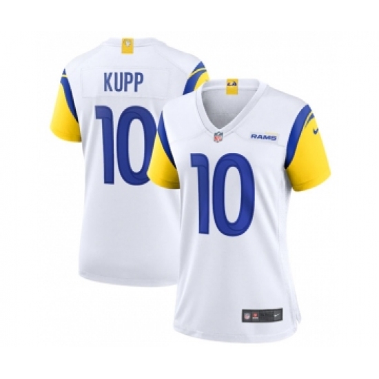 Women's Nike Los Angeles Rams 10 Cooper Kupp White Vapor Untouchable Limited Stitched Jersey