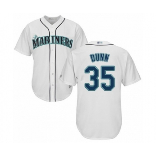 Youth Seattle Mariners 35 Justin Dunn Authentic White Home Cool Base Baseball Player Jersey