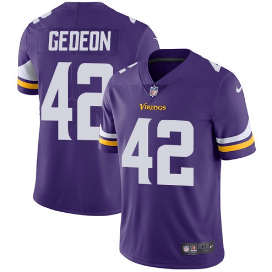 Youth Nike Minnesota Vikings 42 Ben Gedeon Purple Team Color Vapor Untouchable Limited Player NFL Jersey