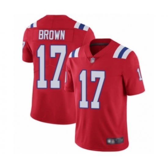 Men's New England Patriots 17 Antonio Brown Red Alternate Vapor Untouchable Limited Player Football Jersey