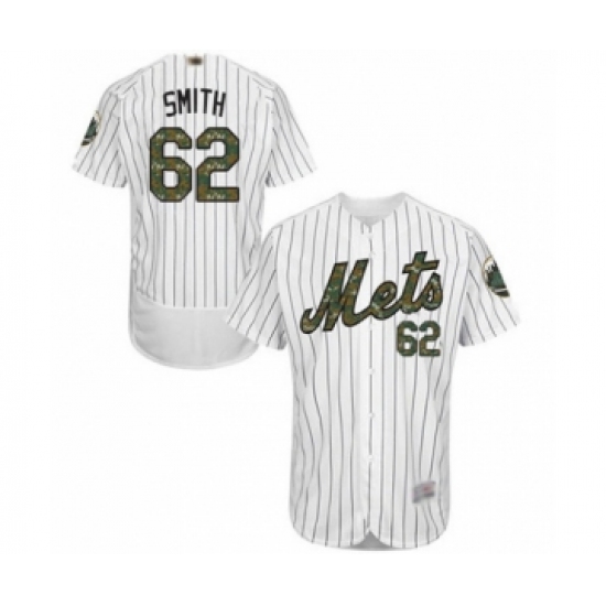 Men's New York Mets 62 Drew Smith Authentic White 2016 Memorial Day Fashion Flex Base Baseball Player Jersey