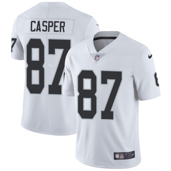 Men's Nike Oakland Raiders 87 Dave Casper White Vapor Untouchable Limited Player NFL Jersey