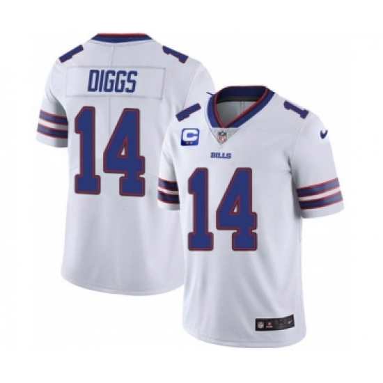 Men's Buffalo Bills 2022 14 Stefon Diggs White With 2-star C Patch Vapor Untouchable Limited Stitched NFL Jersey