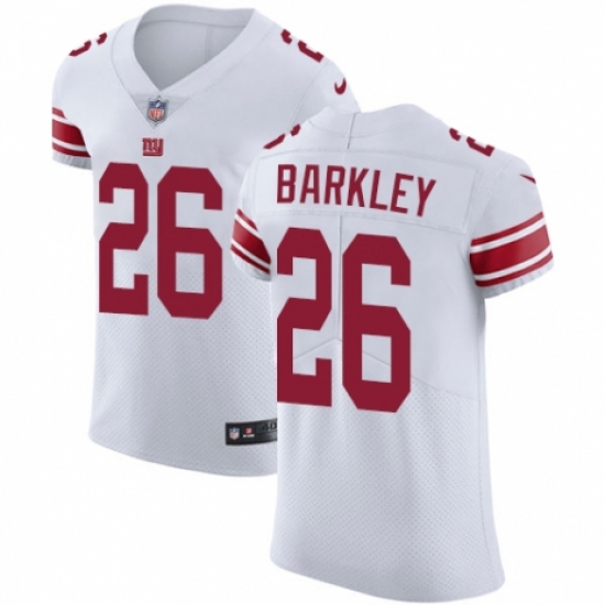 Men's Nike New York Giants 26 Saquon Barkley White Vapor Untouchable Elite Player NFL Jersey