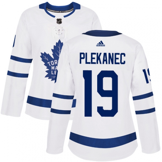 Women's Adidas Toronto Maple Leafs 19 Tomas Plekanec Authentic White Away NHL Jersey