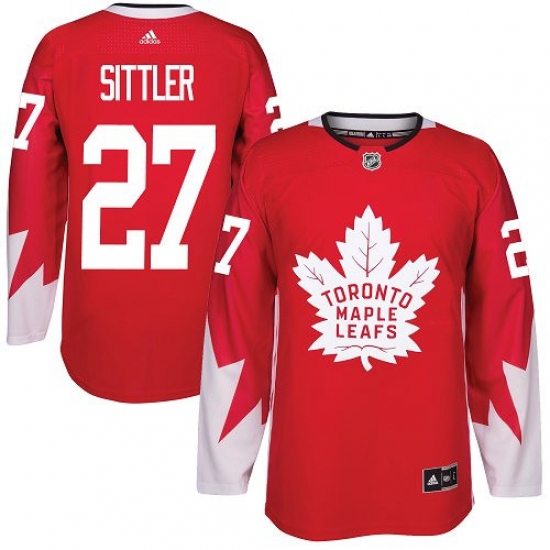 Men's Adidas Toronto Maple Leafs 27 Darryl Sittler Authentic Red Alternate NHL Jersey